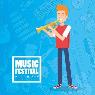 trompet çalmaya adamla canlı müzik festivali