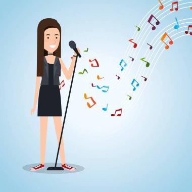 Müzik Festivali ile kadının şarkı canlı