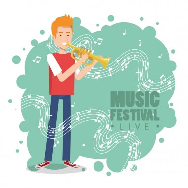 trompet çalmaya adamla canlı müzik festivali