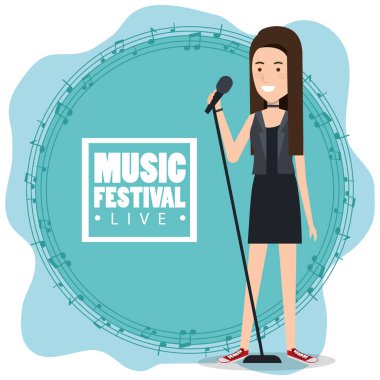 Müzik Festivali ile kadının şarkı canlı