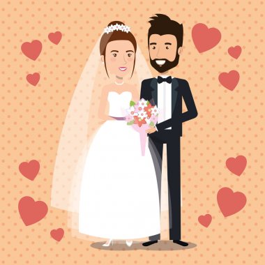 Sadece evli çift kalpler avatarlar karakterlerle