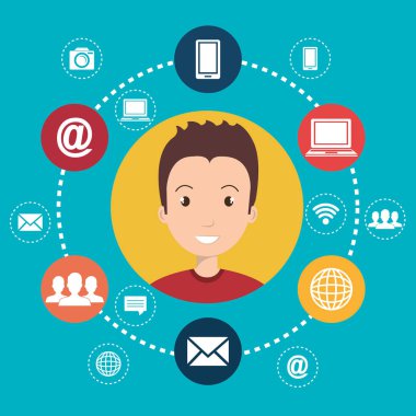 adam ile sosyal ağ kutsal kişilerin resmi