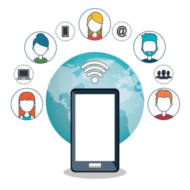 sosyal ağ simgeleri ile Smartphone