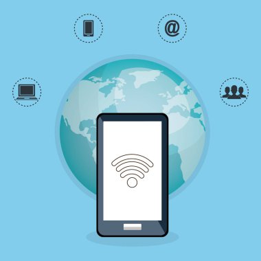 sosyal ağ simgeleri ile Smartphone