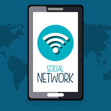 sosyal ağ simgeleri ile Smartphone