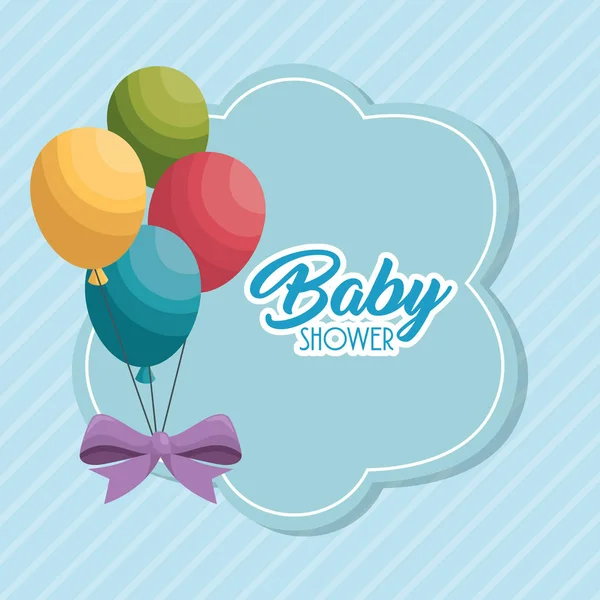 Baby shower card with balloons air party — Stock Vector