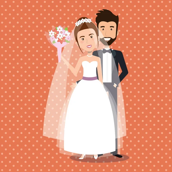 Solo pareja casada avatares caracteres — Vector de stock