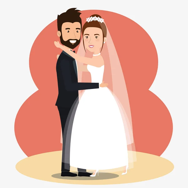 Nur verheiratete Paare tanzen Avatare Charaktere — Stockvektor