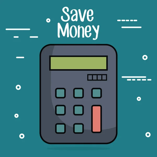 Kalkulator zapisać ikonę pieniądze — Wektor stockowy