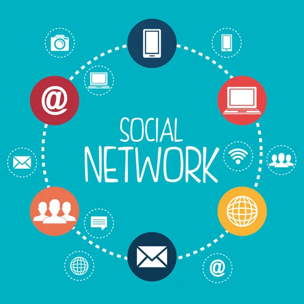 Social network set icone — Vettoriale Stock