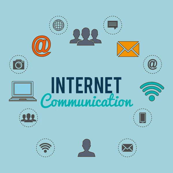 Internet connection with social media icons — Stock Vector