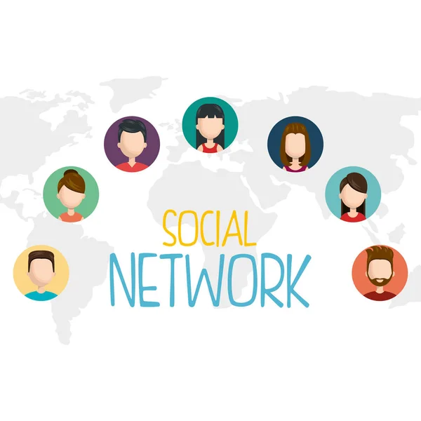 Social network set icone — Vettoriale Stock