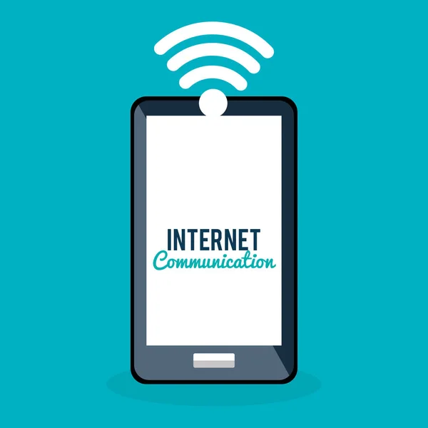 Smartphone con connessione internet — Vettoriale Stock