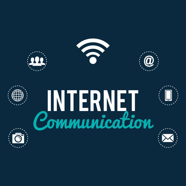 Internet communication set icons — Stock Vector