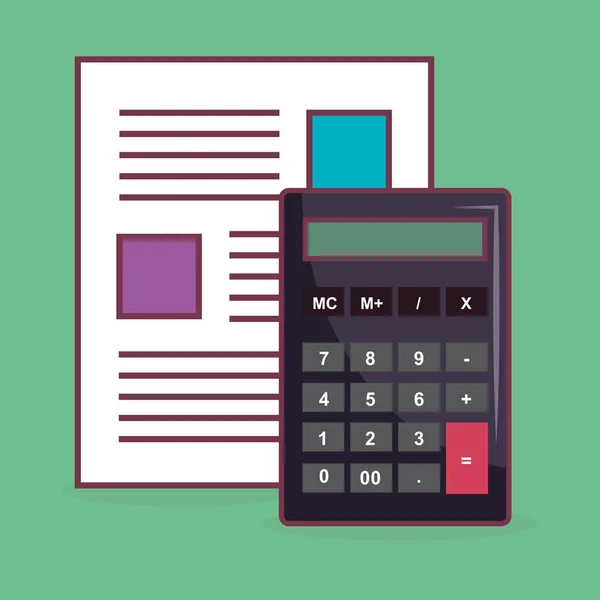 Экономить деньги калькулятор и бумагу — стоковый вектор
