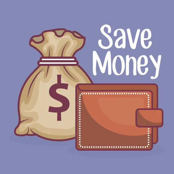 Wallet money save icon — Stock Vector