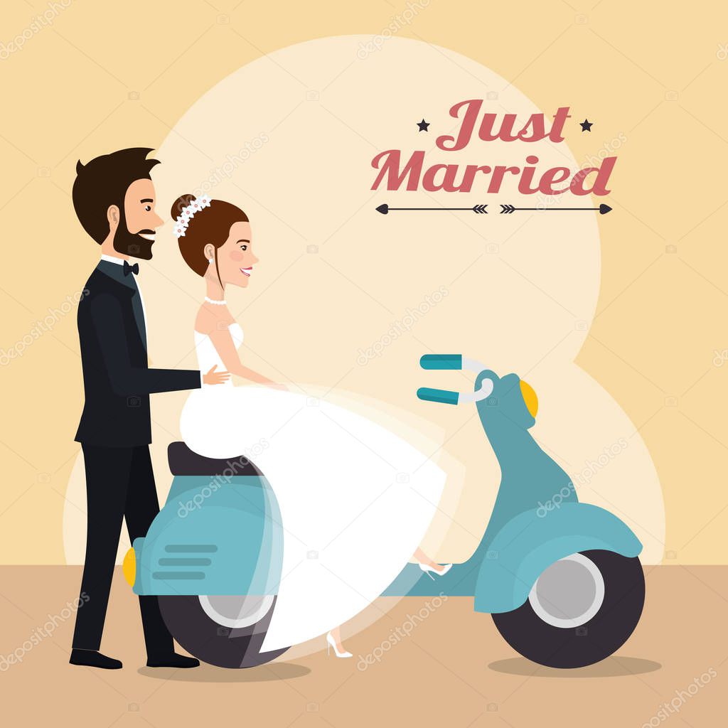 Just Married Couple In Motorcycle Avatars Characters Vector Illustration Design Premium Vector In Adobe Illustrator Ai Ai Format Encapsulated Postscript Eps Eps Format