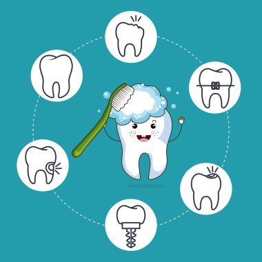 Diş Bakımı kawaii COMI karakter