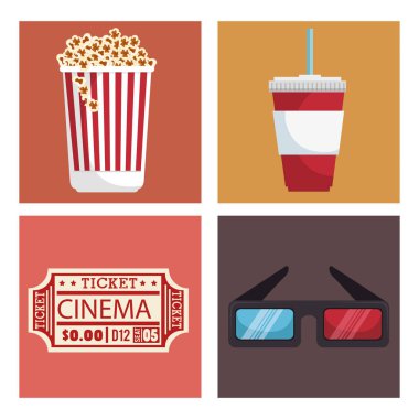 sinema eğlence Icons set