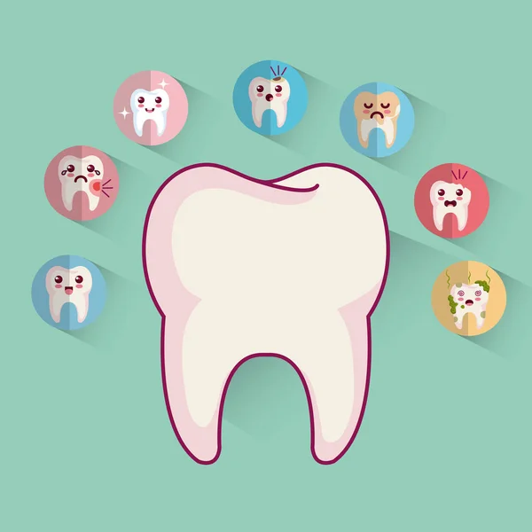 牙科护理可爱字符 — 图库矢量图片