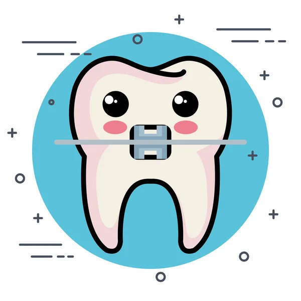 Cuidado dental caracteres kawaii — Archivo Imágenes Vectoriales