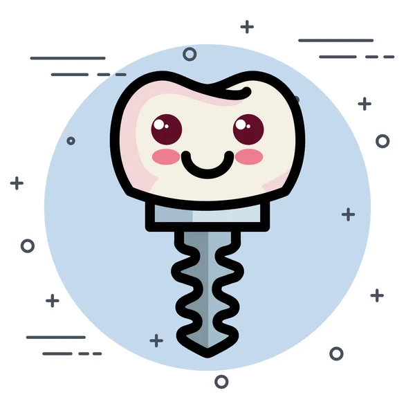 Diş Bakımı kawaii karakterler — Stok Vektör