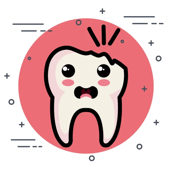Zubní péče kawaii postavy — Stockový vektor