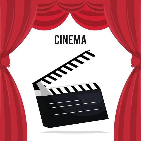 Cinema clapper placa ícone de entretenimento — Vetor de Stock