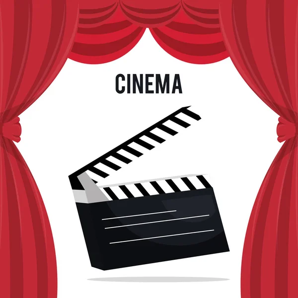 Cine clapper tablero icono de entretenimiento — Archivo Imágenes Vectoriales