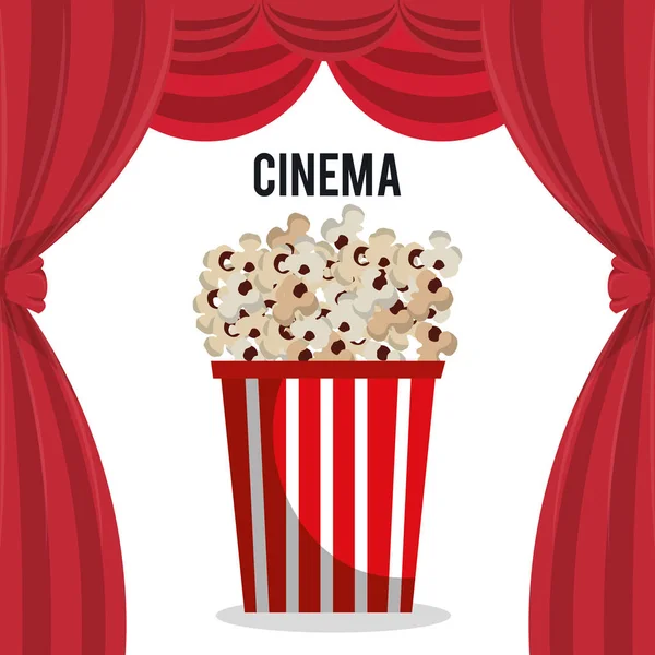 Cine pop maíz icono de entretenimiento — Vector de stock