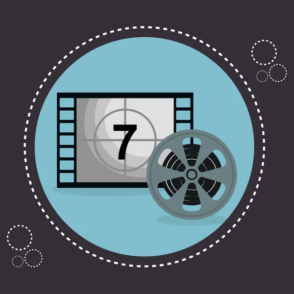 Bioscoop tape reel entertainment pictogram — Stockvector