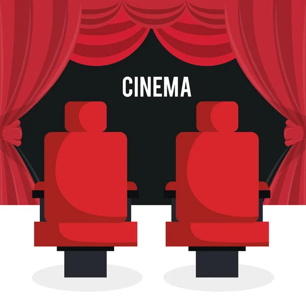 Ikon hiburan kursi bioskop - Stok Vektor