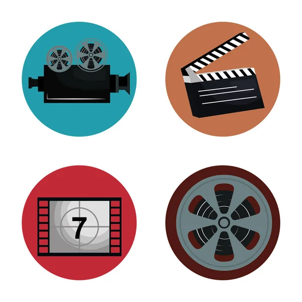 Bioscoop entertainment set pictogrammen — Stockvector