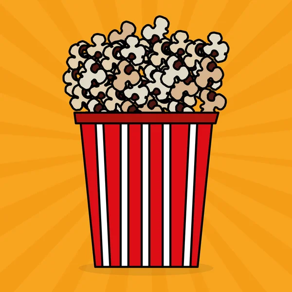 Cine pop maíz icono de entretenimiento — Vector de stock