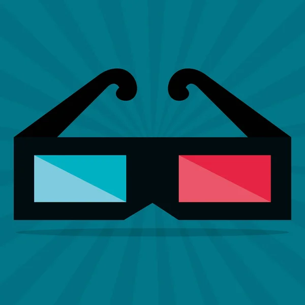 Cinema 3d glasögon underhållning ikonen — Stock vektor
