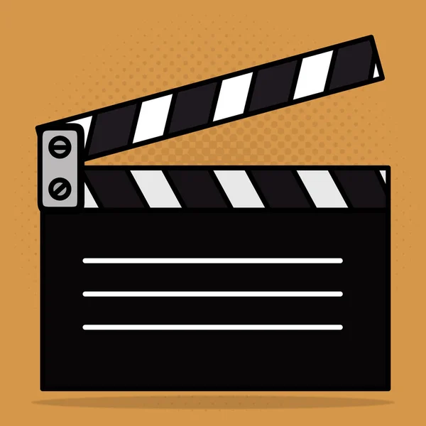 Cine clapper tablero icono de entretenimiento — Vector de stock