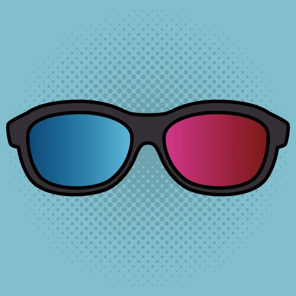 Cinema óculos 3d ícone de entretenimento — Vetor de Stock