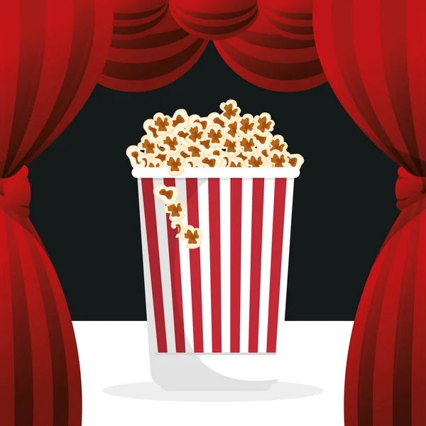 Cinéma pop corn icône de divertissement — Image vectorielle