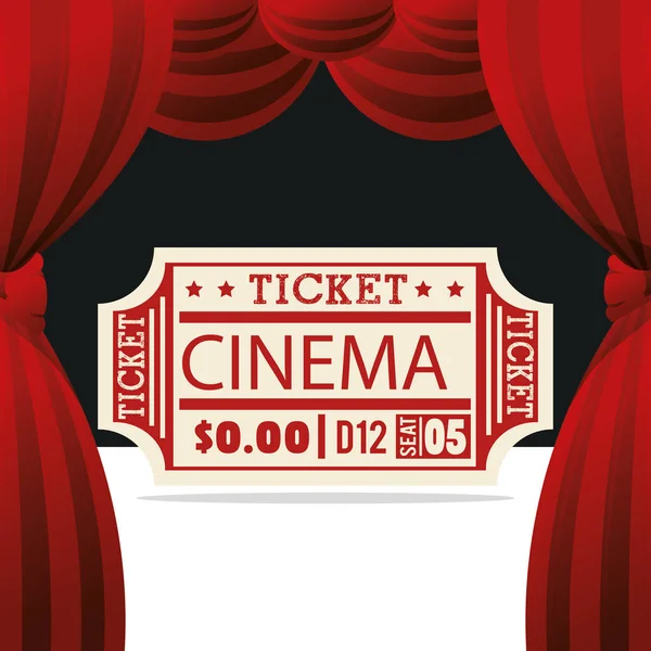 Ticket cine icono de entretenimiento — Vector de stock