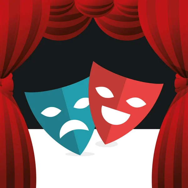 Cinema maschera teatrale icona di intrattenimento — Vettoriale Stock