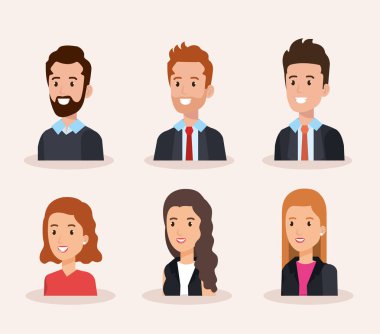 iş adamları avatarlar karakter grubu