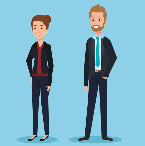 Karakter avatar pasangan bisnis - Stok Vektor