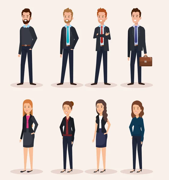 Gente de negocios grupo avatares caracteres — Vector de stock