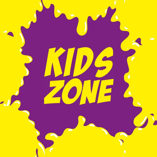 Kinder Zone Etikett Splash Ikone — Stockvektor