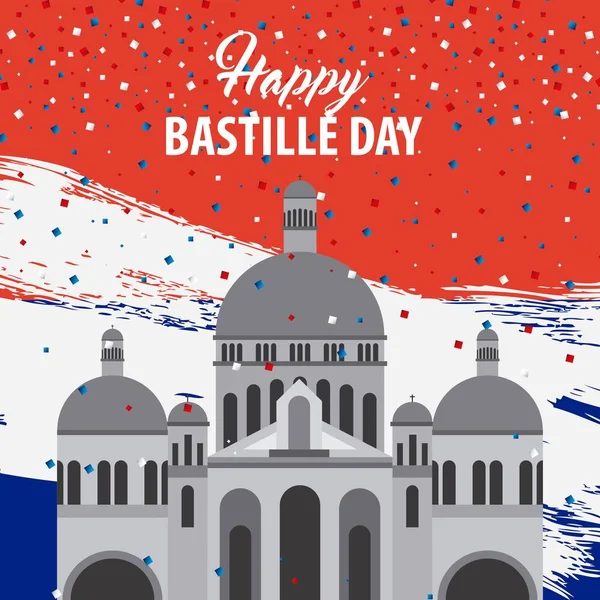 Heureux jour de la bastille france — Image vectorielle