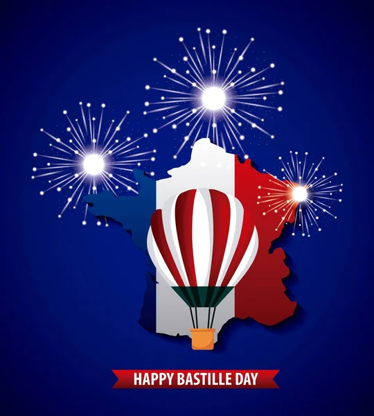 Heureux jour de la bastille france — Image vectorielle