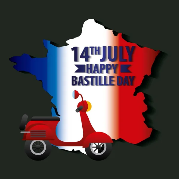 Feliz día de la bastilla francia — Archivo Imágenes Vectoriales
