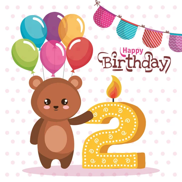 Carte D Anniversaire Avec Lapin Image Vectorielle Par Yupiramos C Illustration