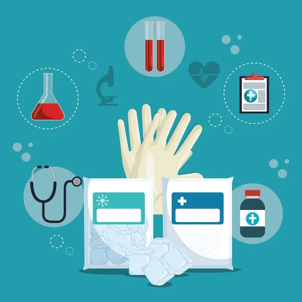 Service médical ensemble icônes — Image vectorielle
