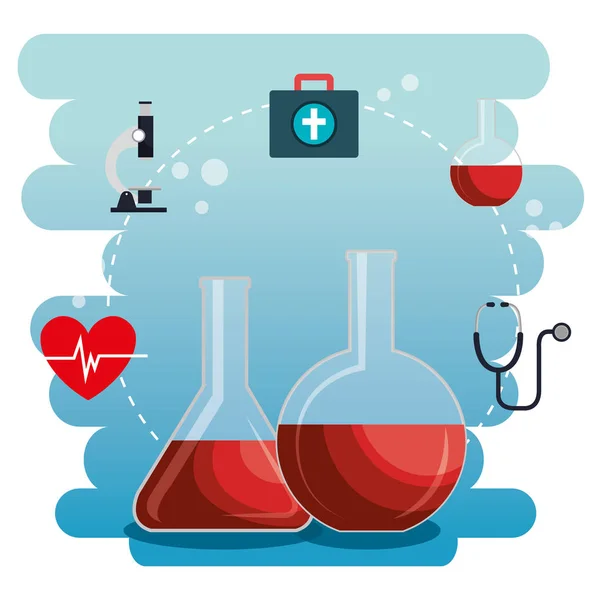 Iconos conjunto de servicio médico — Vector de stock